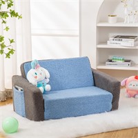 2-in-1 Toddler Sherpa Fold Out Couch Bed