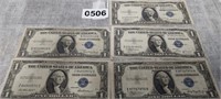 (5)  $1 BLUE SEAL SILVER CERTIFICATES