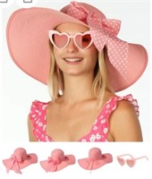 NEW Funcredible Pink Wide Brim Beach Hat with