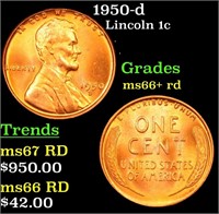 1950-d Lincoln Cent 1c Grades GEM++ RD