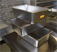 Lot of 3 New 6" deep Stainless Steel Food Pans
