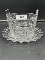 American Fostoria 5.5" ice bucket w/ underplate