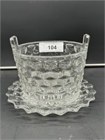 American Fostoria 6.5" ice bucket w/ underplate