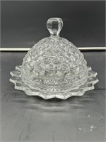 American Fostoria round butter dish