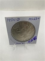 1934-D Peace Dollar MS 63+