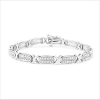 Sparkling 2.00ct Diamond 2 Row X-link Bracelet