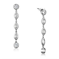Round & Marquis 1.60ct White Sapphire Earrings