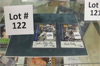 2 autographed football cards: