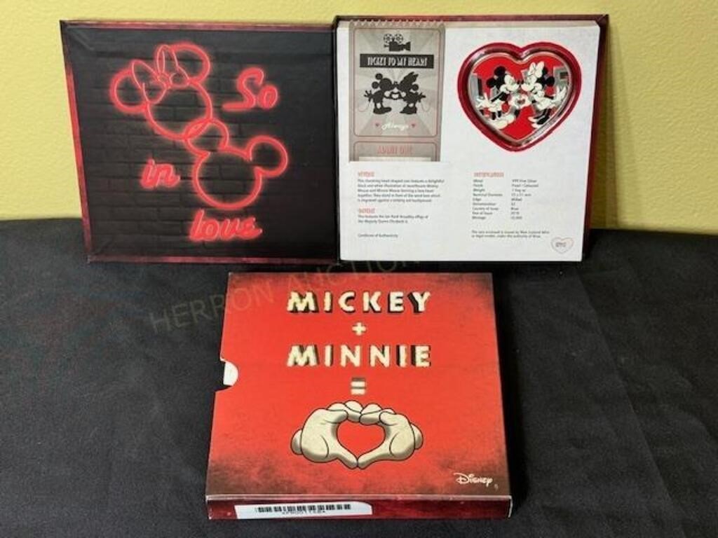1 Troy Oz Fine Silver Proof Mickey & Minnie Coin