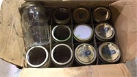 A dozen ball wide mouth canning jars, they all