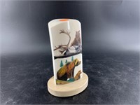 Richard Freeman gorgeous colored scrimshaw depicti