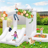 CZGBRO Inflatable White Bounce House, 12x9x7ft