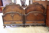 Pair of 1920's twin beds, see rail photos