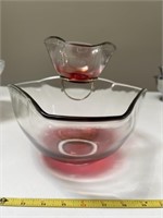 2 Tier Red and Clear Bowl Sets