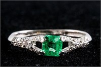 0.30ct Emerald & 0.20ct Diamond Ring CRV $2500