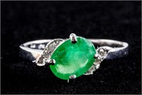 1.30ct Emerald & Diamond Ring CRV $1500