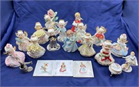 Lot of 15 Porcelain Figurines and Painted Tiles