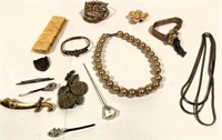 jewelry, Sterling pin & antiques