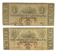 1862 State Of Louisiana Obsolete Pair
