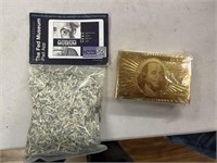 Novelty, shredded money and gold plated, hundred
