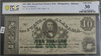 1864 PCGS $10 TREASURY NOTE OF ALABAMA VERY FINE 3