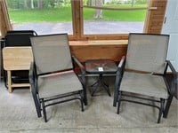 Metal Glider chairs- rusty- 2 lounge chairs and 2