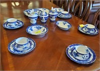 MARKED STANLEY POTTERY FLOW BLUE SET
