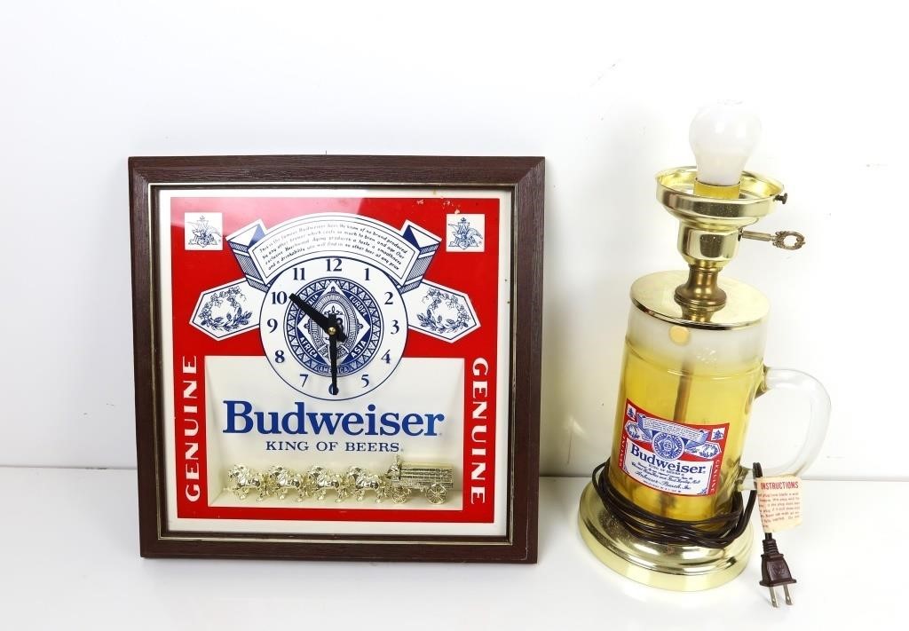 BUDWEISSER MIRROR & LAMP