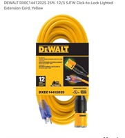 DEWALT Click-to-Lock Lighted Extension Cord