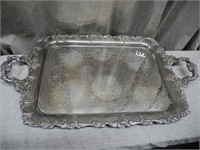 Oversize Silver Plate Serving Tray