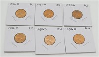 Group of (6) 1956-D Brilliant Uncirculated