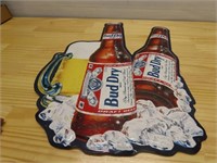 Bud Dry metal beer sign.