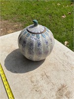 Pumpkin shaped container with lid