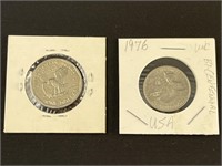 US 1976 25C Coin & 1979 US $1 Coin