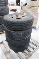 4 USED 245/75R16 TIRES & 8 BOLT RIMS -NOT MATCHING