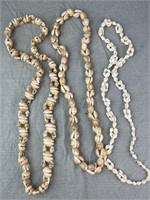 Lot of 3 Long Shell Necklaces