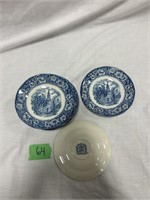 (10) Liberty Blue 5 3/4" Saucers Old North Church