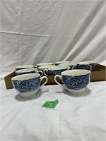 (10) Liberty Blue Paul Revere Colonial Tea Cups