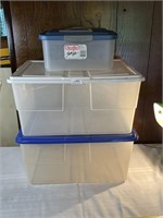 Lot of 3 Storage Totes with Lids