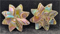 Taxco Sterling .925 & Abalone Star Screw Back