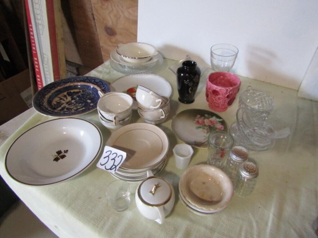 GLASSWARE, S/ P ,COFFEE CUPS & SAUCERS, MORE
