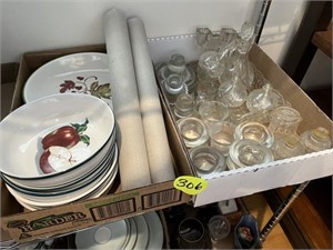 (2) Boxes Clear Glass & Bowls