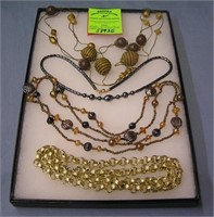 Group of costume jewelry necklaces