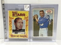 2 Vintage Topps football cards- Bart Starr,