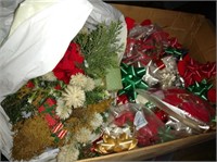 Large Box of Christmas Gift Bows & Decor