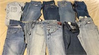 10 Pair Of Women’s Denim Jeans Multiple Sizes But