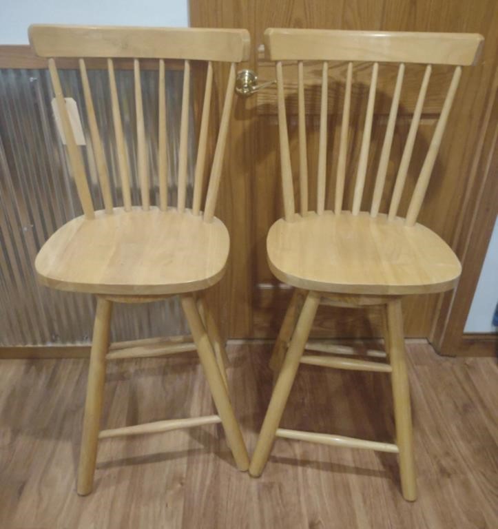 Wood Spindle Back Stools, 43" *Bidding 1xqty