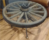 Authentic 19th Century Wagon Wheel Glass Top