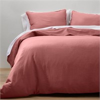 Full Queen Heavyweight Linen Blend Duvet Cover