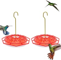 2 PCS Hanging Hummingbird Feeders  12 oz  25 Ports